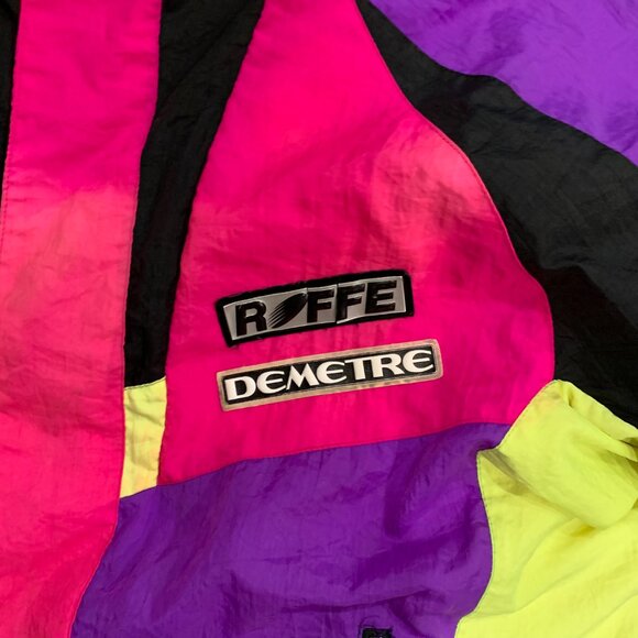 VTG Roffe Demetre Ski Jacket Adult X-Large Made USA 80s Neon Thinsulate 3M - Picture 7 of 11